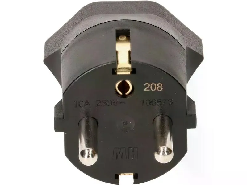 Max Hauri Fixadapter Schuko auf T13, Schwarz