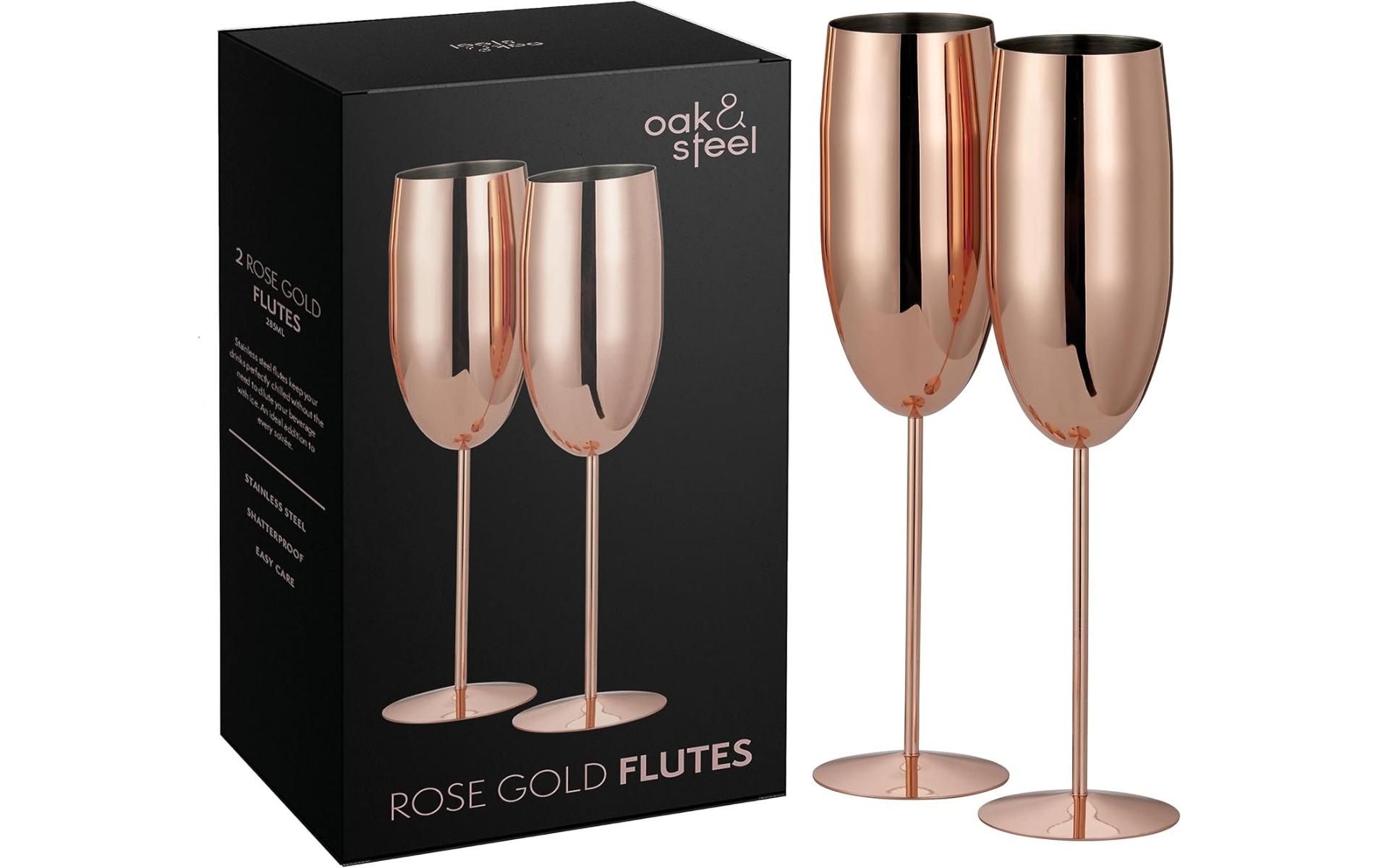Oak & Steel Sektglas 285 ml, 2 Stück, Rosegold