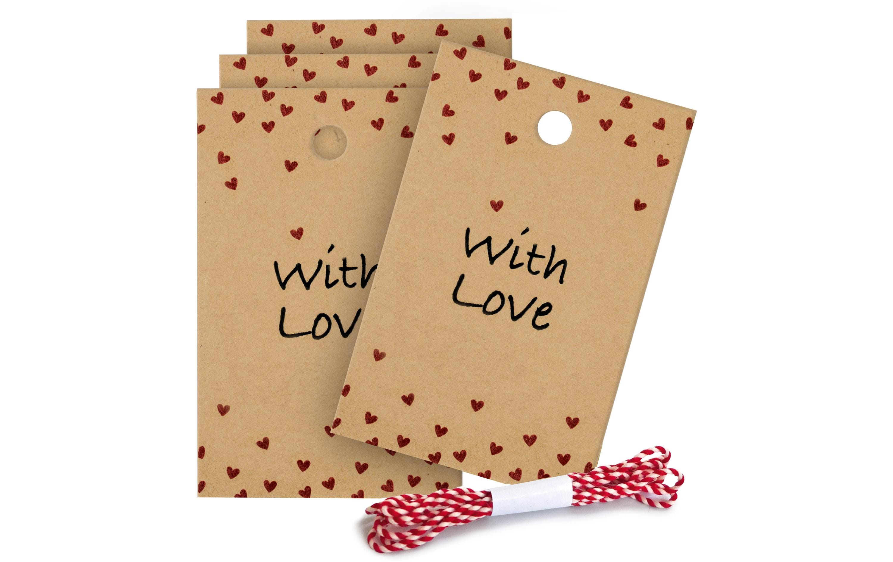 Braun + Company Geschenkanhänger With Love 5 Stück, Braun