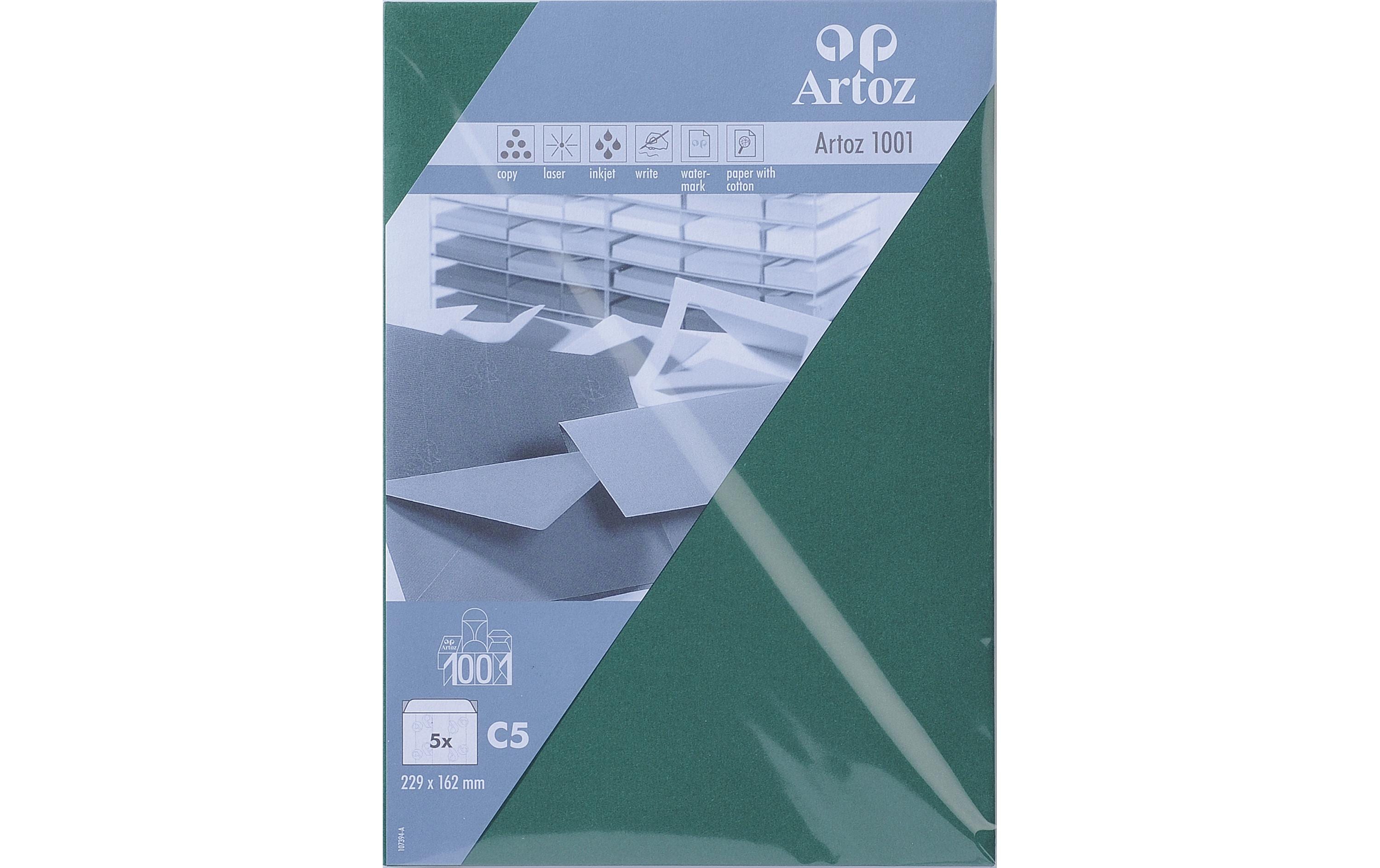 Artoz Couvert 1001, C5, 5 Stück, Racinggreen