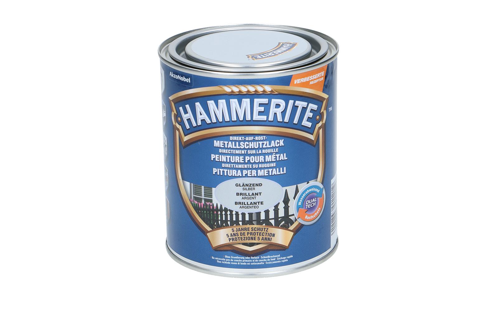 Hammerite Metall-Schutzlack HG Silber, 750 ml