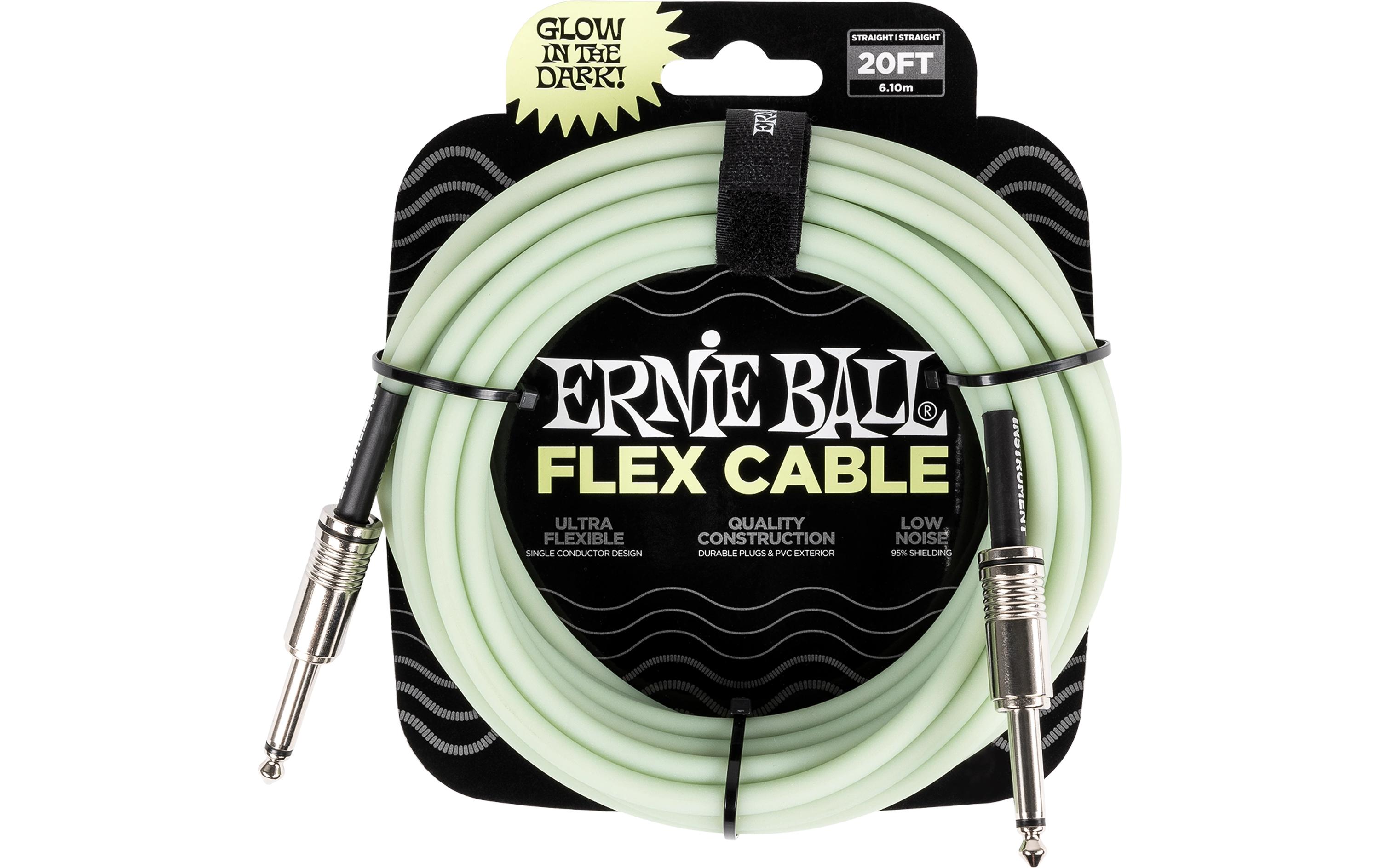 Ernie Ball Instrumentenkabel Flex 6437 6.09 m, Glow in the Dark