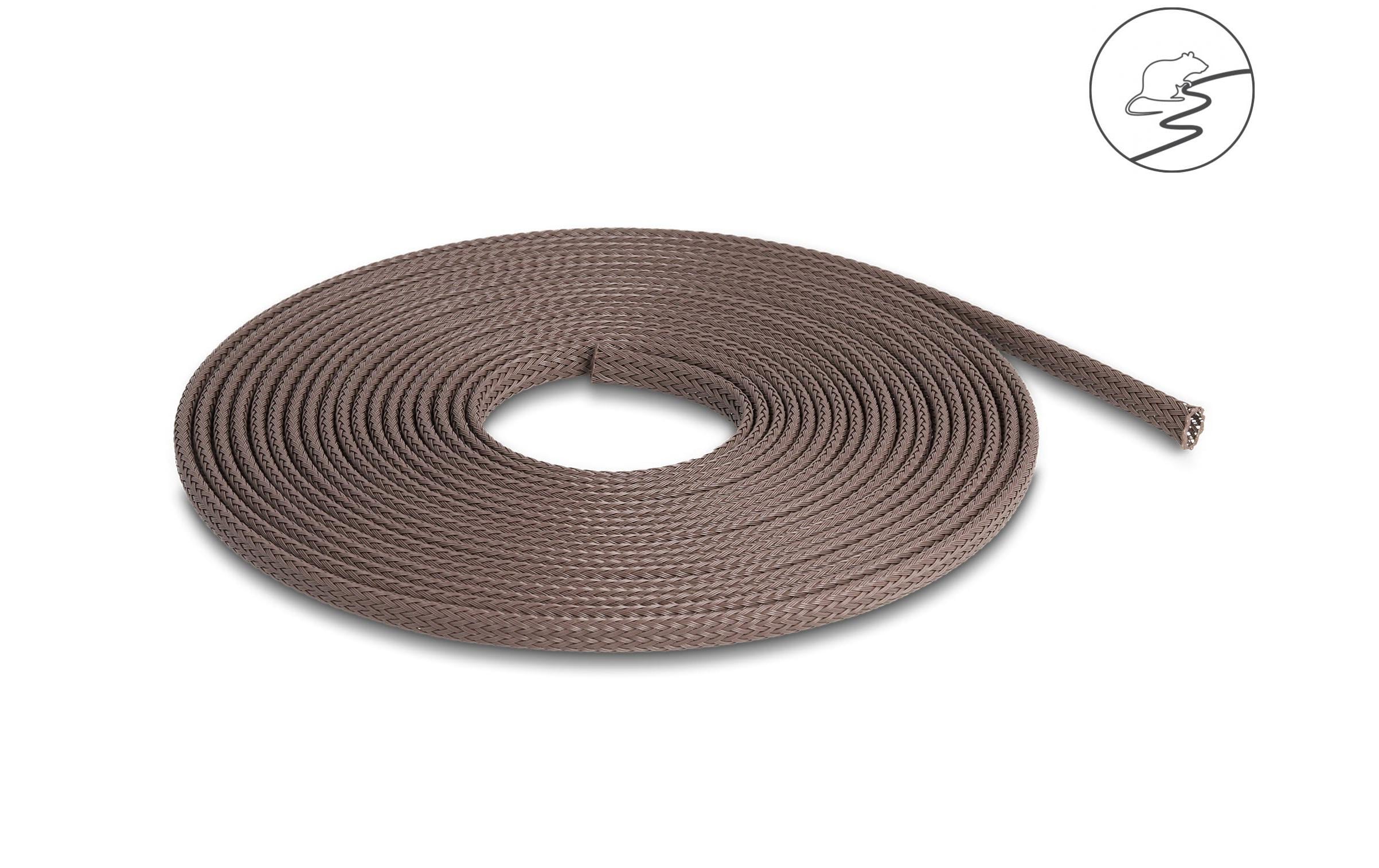Delock Geflechtschlauch nagerfest, 5 m x 6 mm Braun Delock Geflechtschlauch nagerfest, 5 m x 6 mm Braun