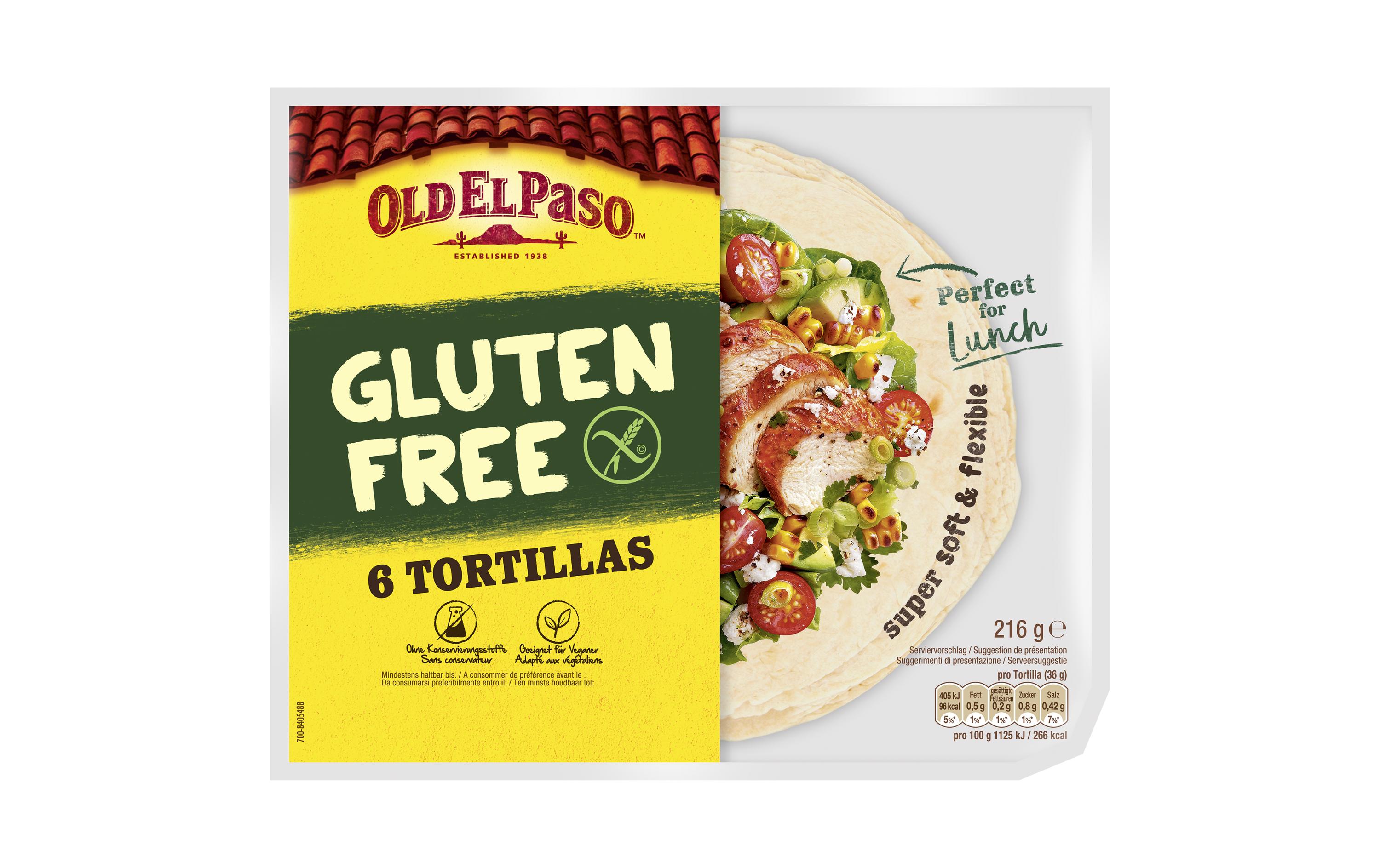 Old El Paso Glutenfreie Tortillas soft 6 Stück Old El Paso Glutenfreie Tortillas soft 6 Stück