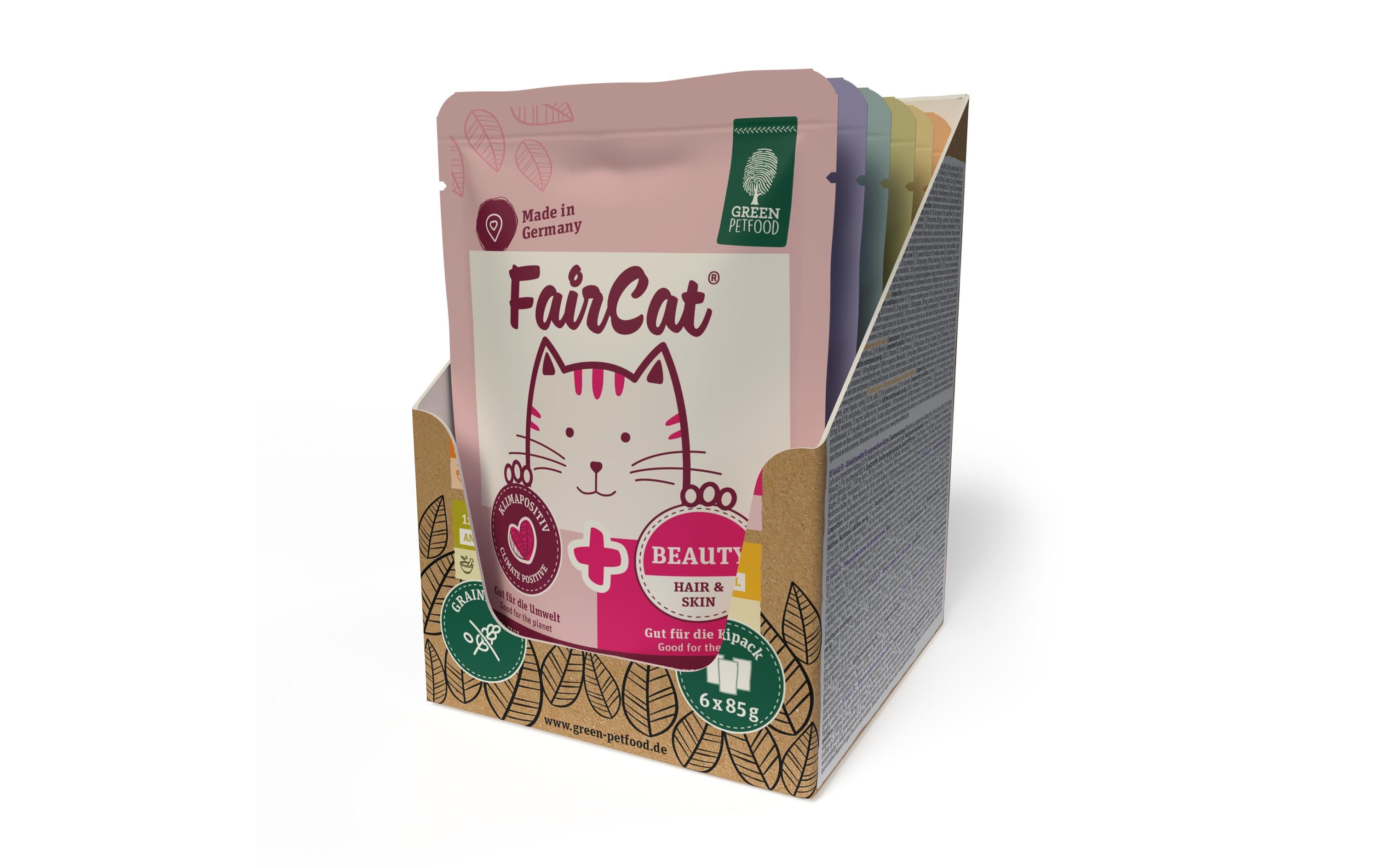 Green Petfood Nassfutter FairCat Multipack, 6 x 85 g