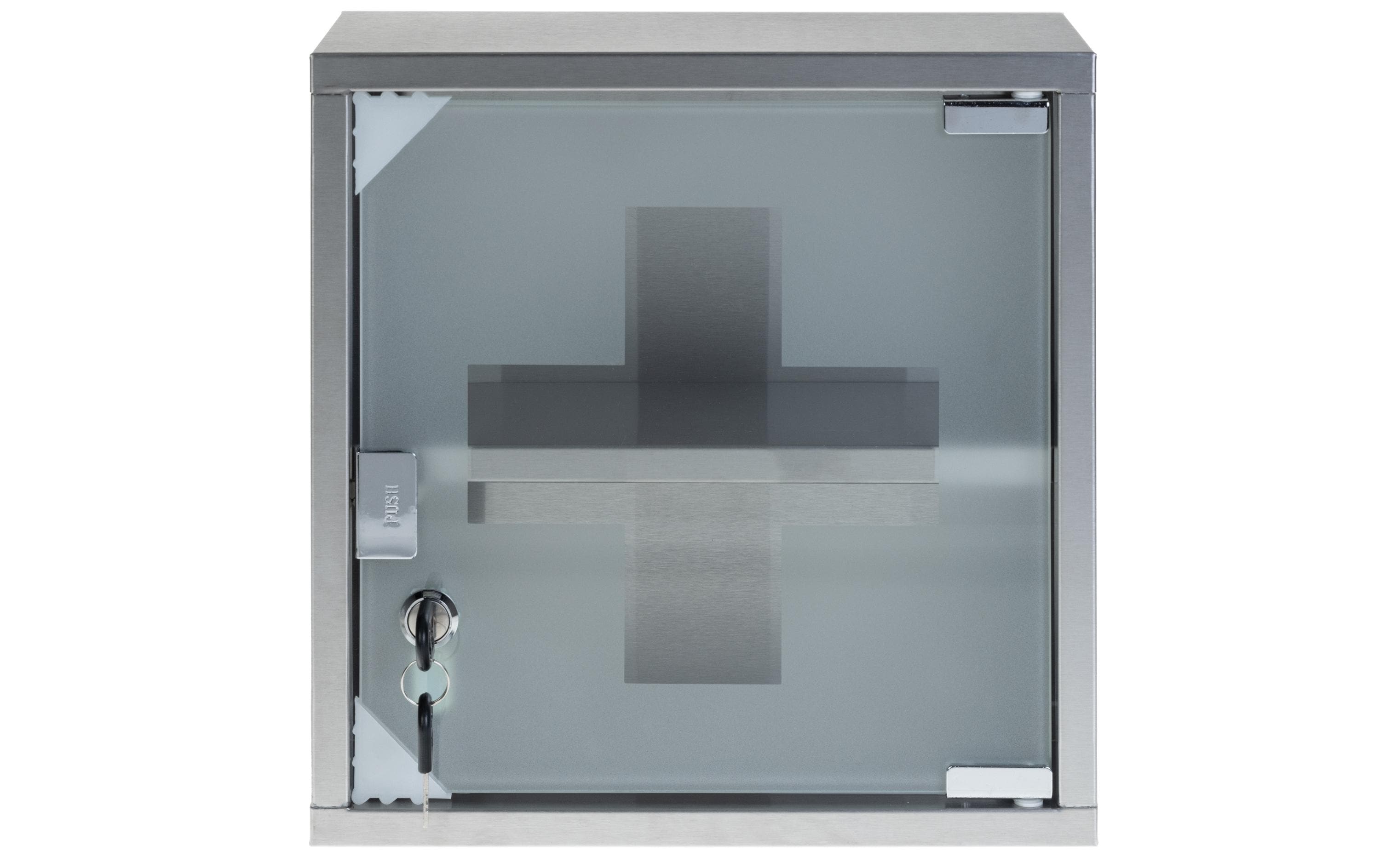 STRUCT Erste Hilfe Schrank 30 x 30 x 12 cm, Edelstahl