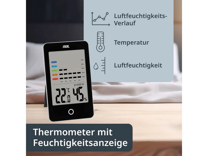 ADE Thermo-/Hygrometer digital Schwarz