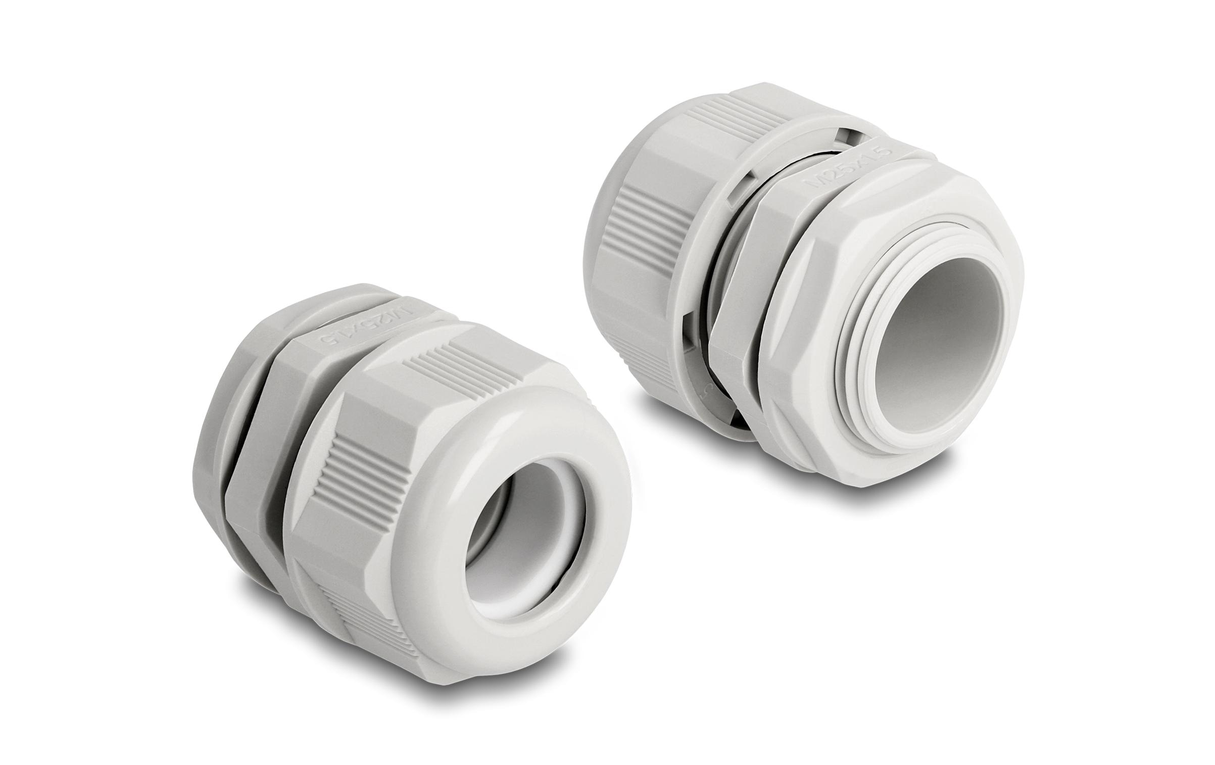 Delock Kabelverschraubung M25, grau 2 Stück