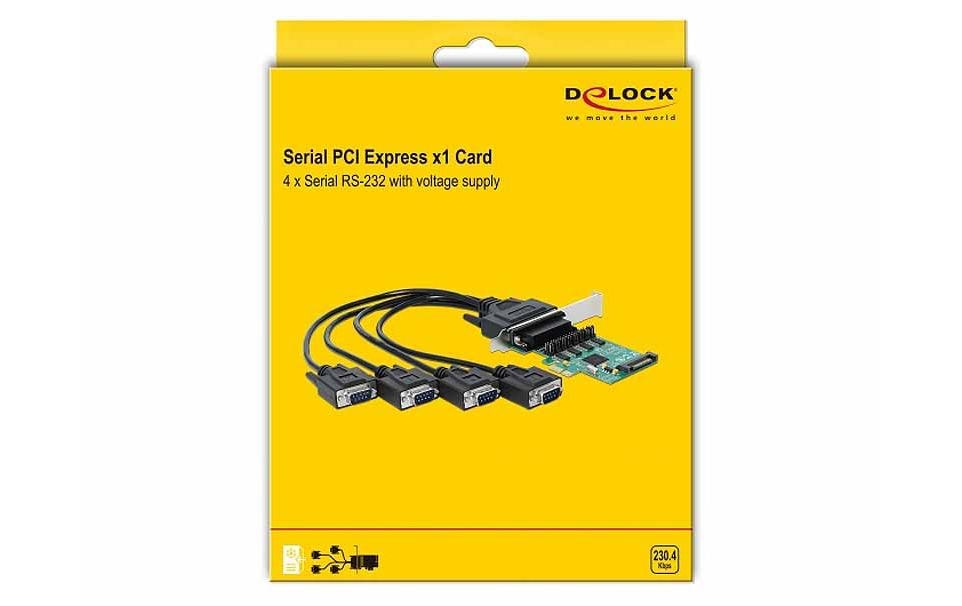 Delock PCI-Express-Karte 89938 4x RS-232 mit Spannungsversorgung