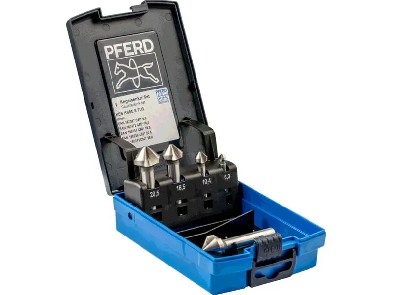 Pferd HSSE-Kegelsenker-Set 5-tlg. DIN 335 C 90°, Co5 Pferd HSSE-Kegelsenker-Set 5-tlg. DIN 335 C 90°, Co5