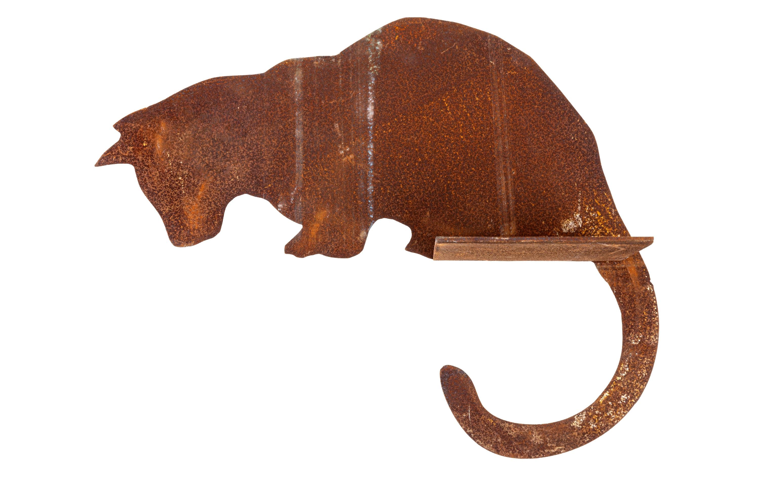 Ambiance Dekofigur Katze auf Platte, nach unten schauend