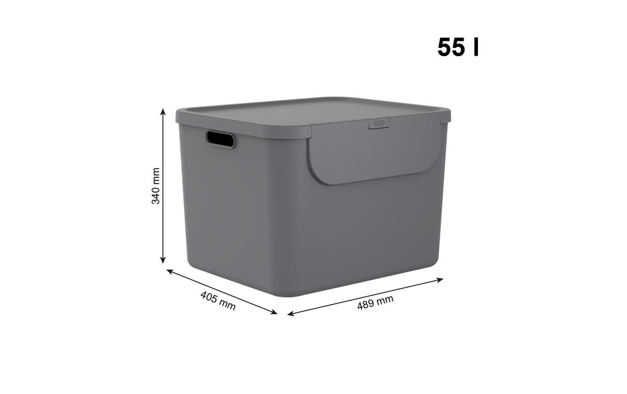 Rotho Recyclingbehälter ALBULA 2 tlg. 110 l, Anthrazit