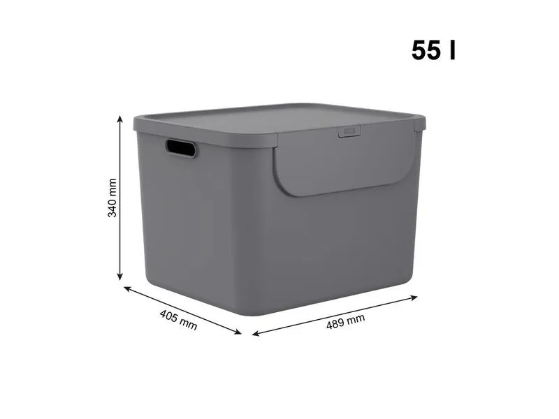 Rotho Recyclingbehälter ALBULA 2 tlg. 110 l, Anthrazit