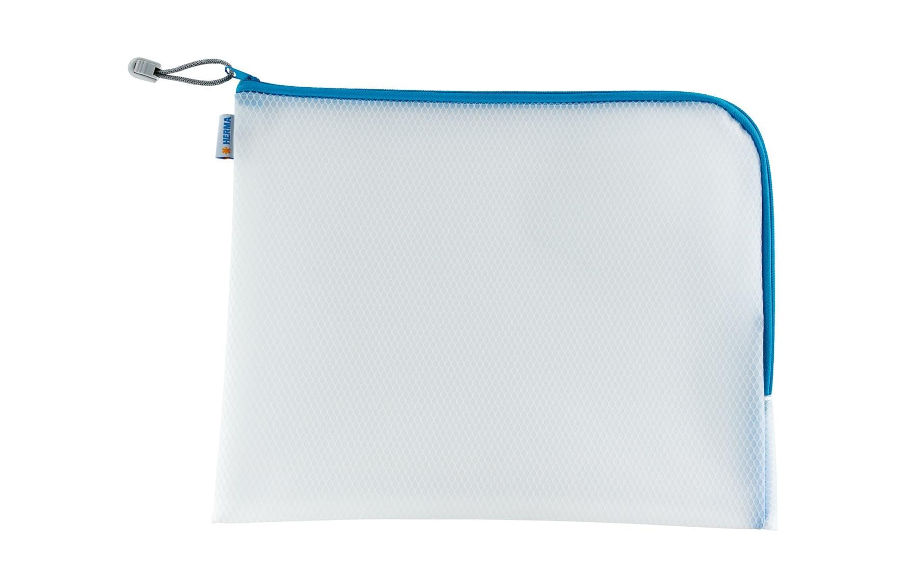 HERMA Etui Mesh Bag 36 x 28 cm, Blau/Weiss