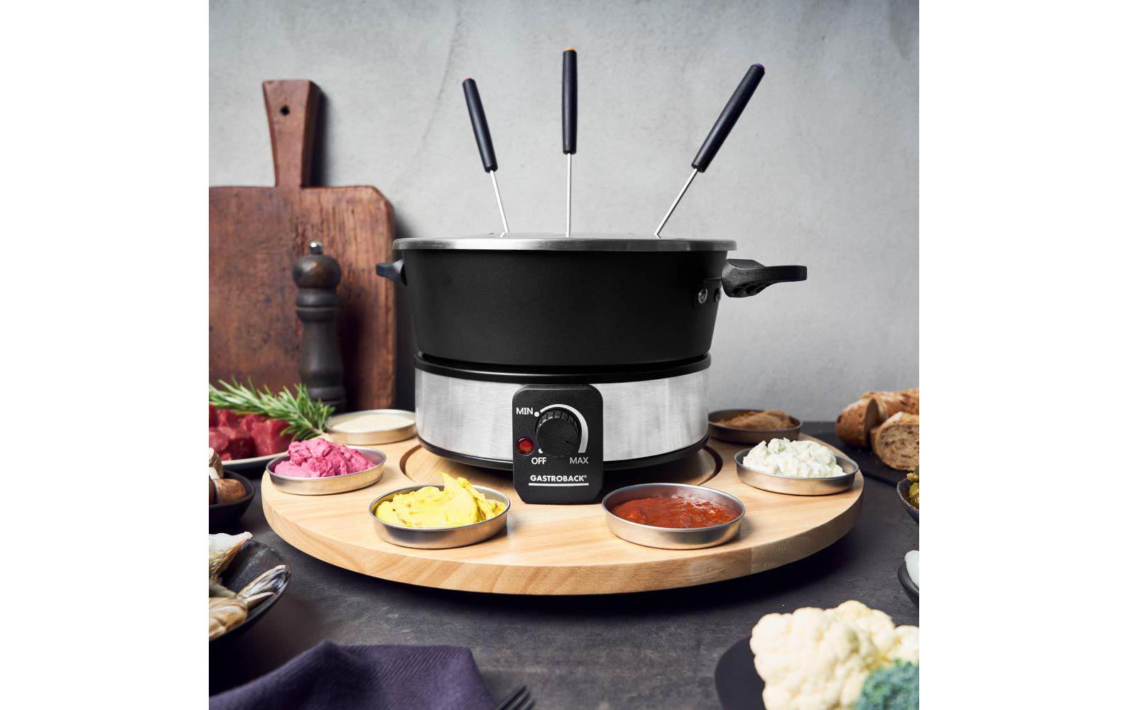 Gastroback Fondue-Set All-in-One 19 Teile, Schwarz