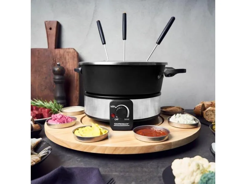 Gastroback Fondue-Set All-in-One 19 Teile, Schwarz