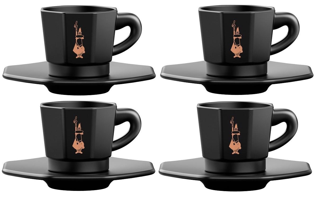 Bialetti Espressotasse 80 ml, 4 Stück, Schwarz