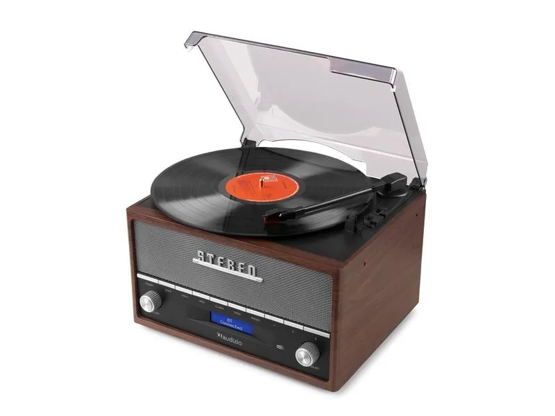 Audizio Plattenspieler mit Bluetooth Frisco Braun/Grau Audizio Plattenspieler mit Bluetooth Frisco Braun/Grau