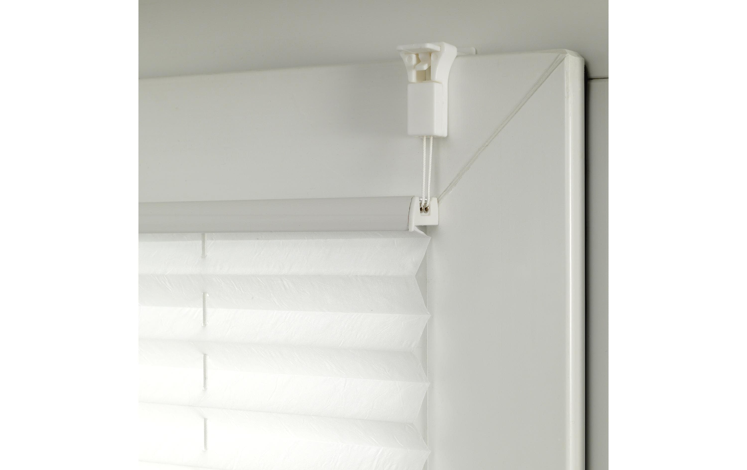 Gardinia Plissée Bella mit Blättern 40 x 130 cm, Weiss/Grau