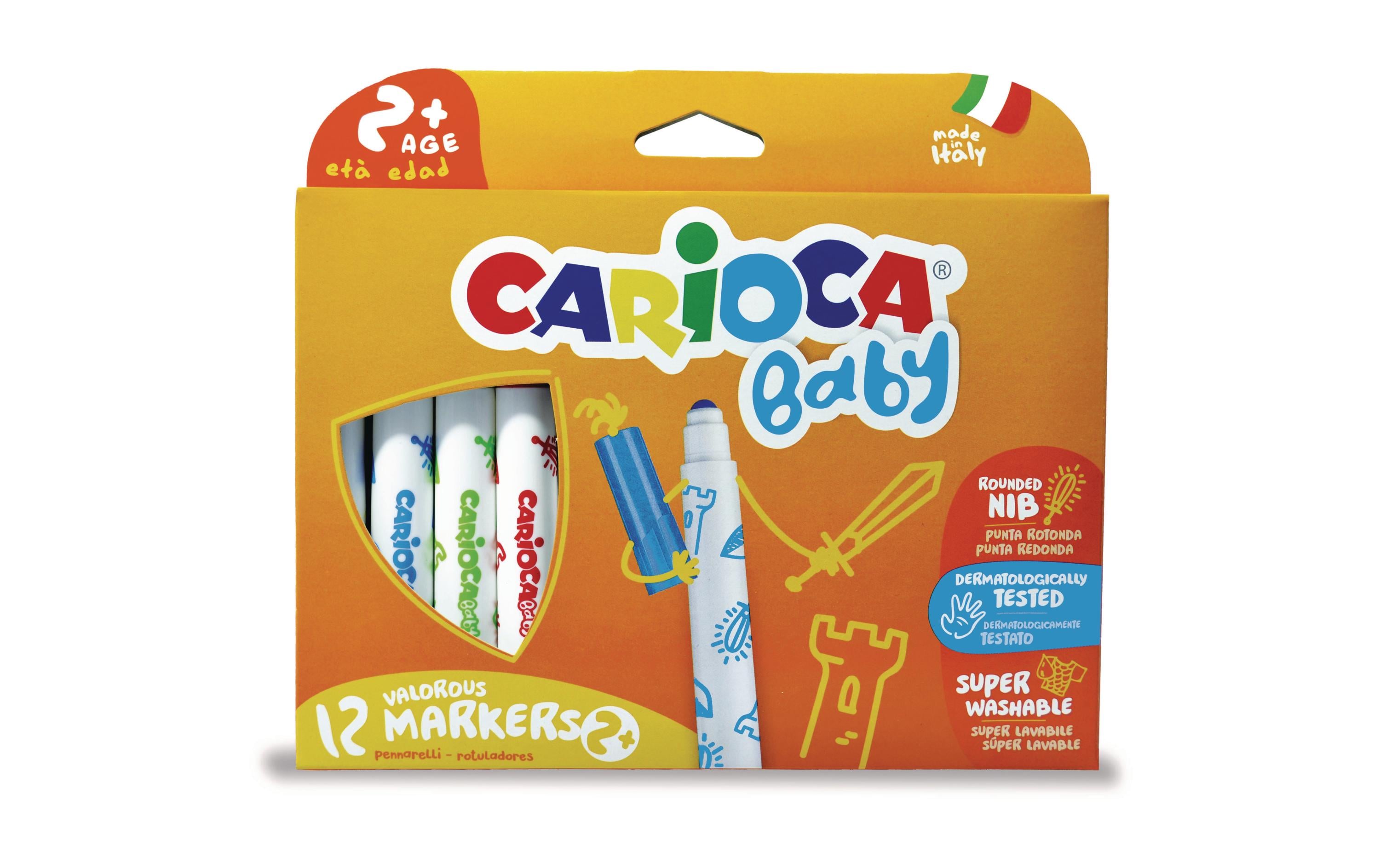Carioca Fasermaler Baby 2+ 12 Stück, Mehrfarbig