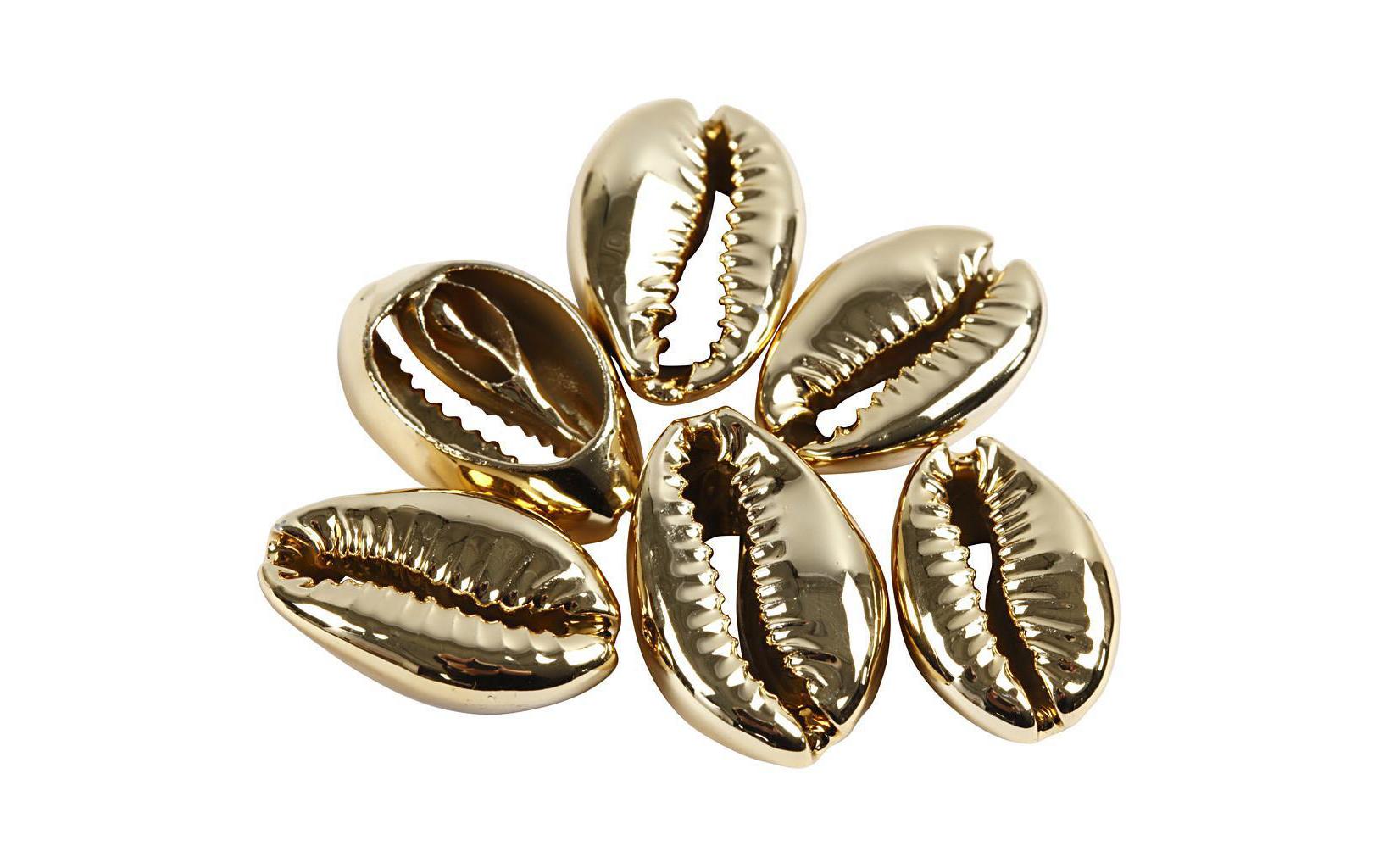 Creativ Company Perlen Muscheln, 20 mm, gold, 6 Stk.