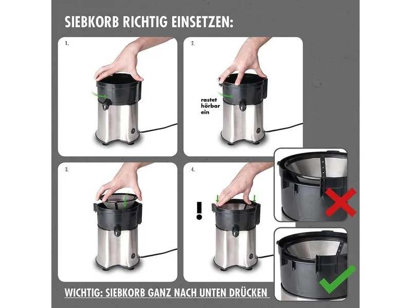 Gastroback Entsafter Vital Juicer Pro Schwarz/Silber Gastroback Entsafter Vital Juicer Pro Schwarz/Silber