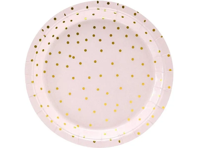 Partydeco Einwegteller Punkte 18 cm, 6 Stück, Hellrosa Partydeco Einwegteller Punkte 18 cm, 6 Stück, Hellrosa