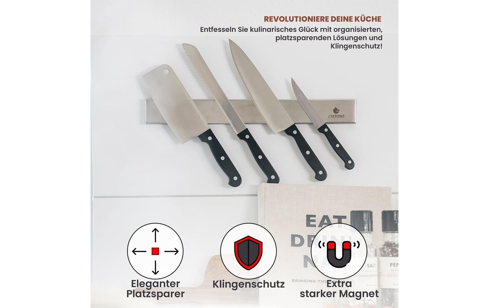 Exitoso Magnetschiene für Messer Silber