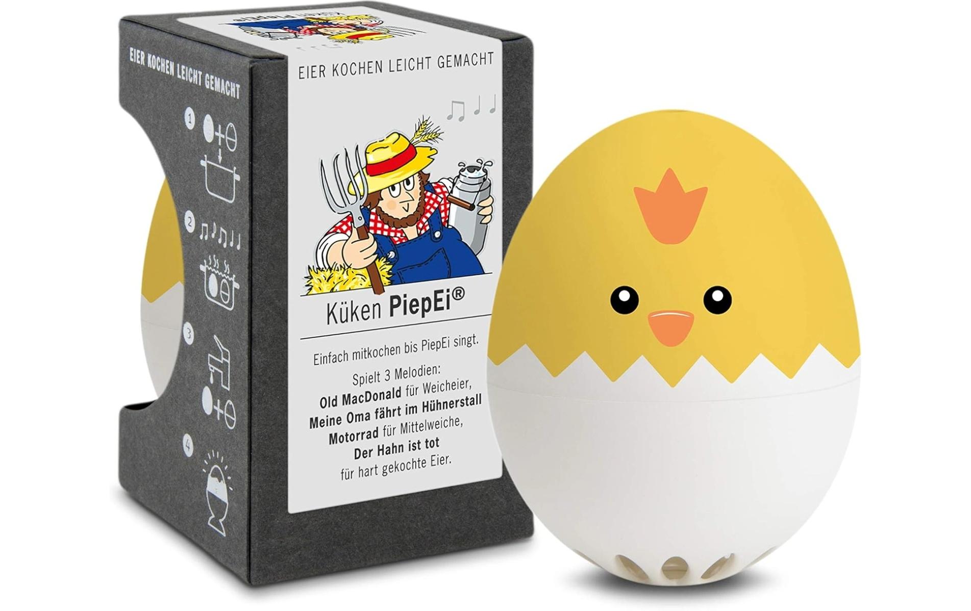 PiepEi Küchentimer Singende Eieruhr Küken, Gelb / Weiss