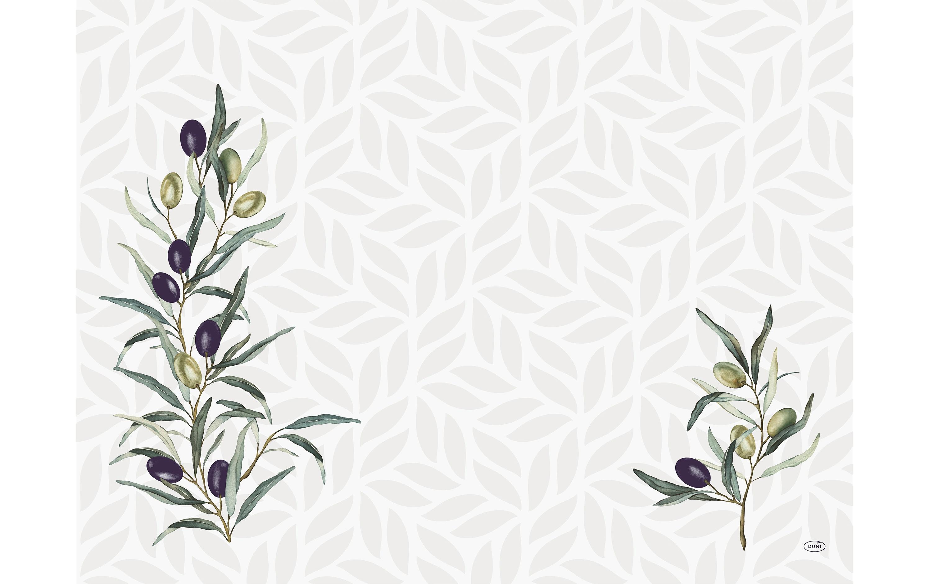 Duni Tischset Olive Garden 250 Stück, 30 cm x 40 cm, Weiss