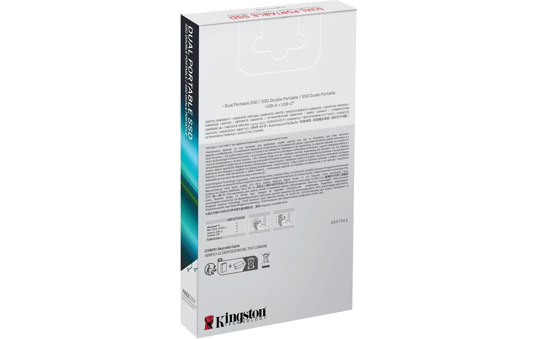 Kingston Externe SSD Dual Portable 1000 GB