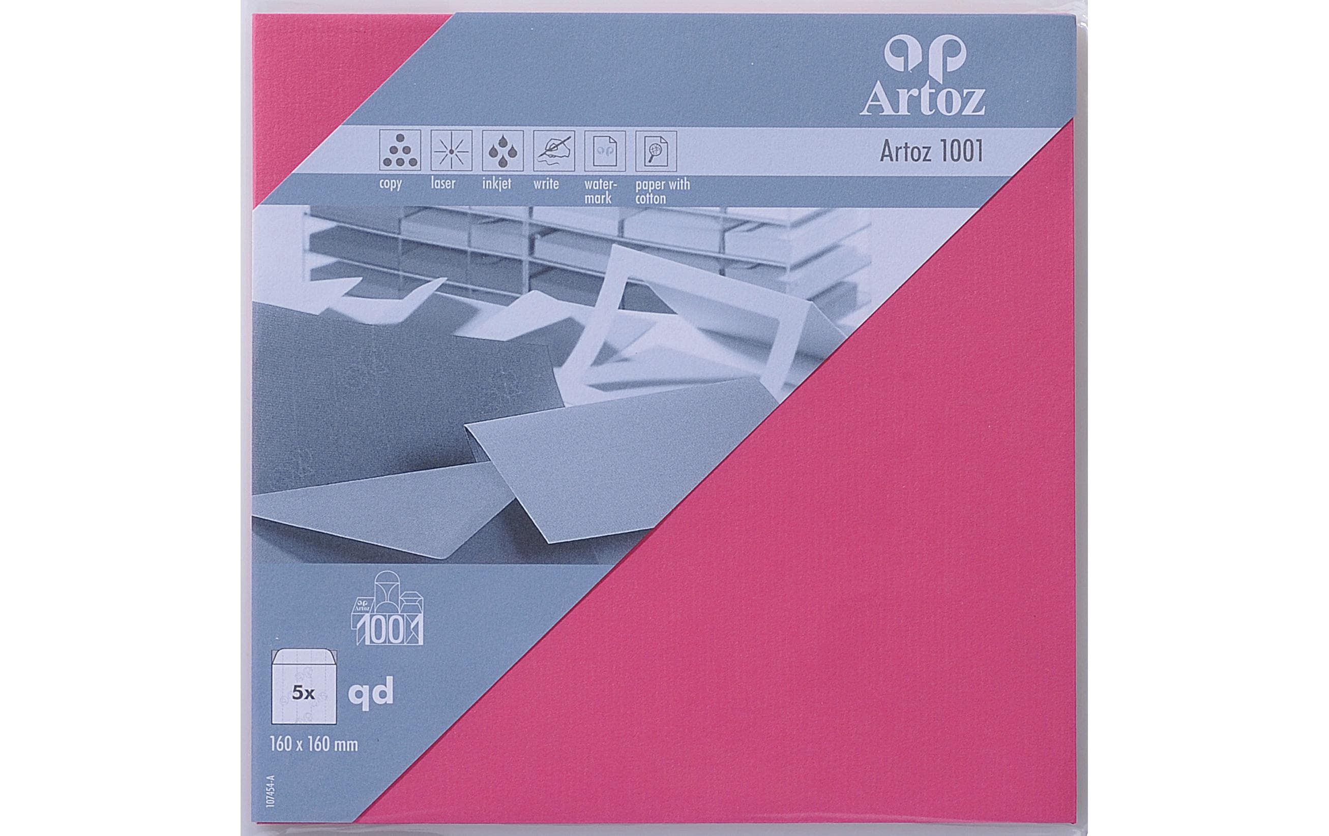 Artoz Couvert 1001, 16 x 16 cm, 5 Stück, Fuchsia Artoz Couvert 1001, 16 x 16 cm, 5 Stück, Fuchsia