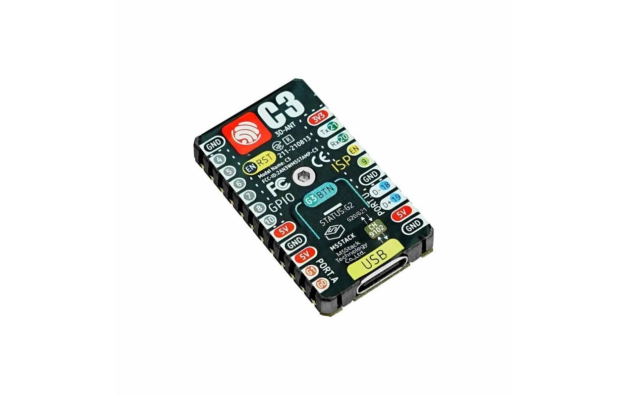 M5Stack Entwicklerboard M5Stamp C3 Mate , 5 Stück