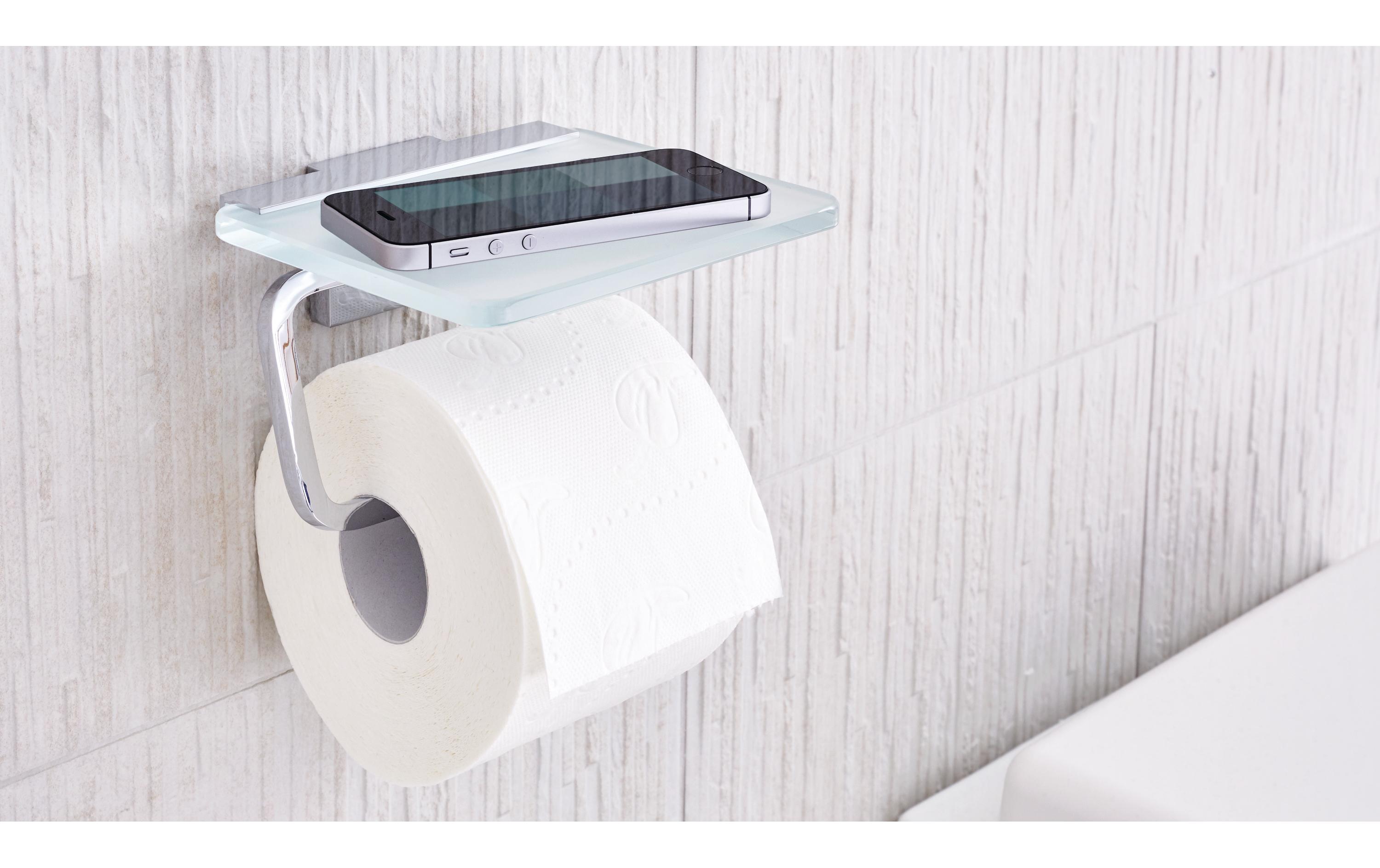 tesa Toilettenpapierhalter Deluxxe, Silber