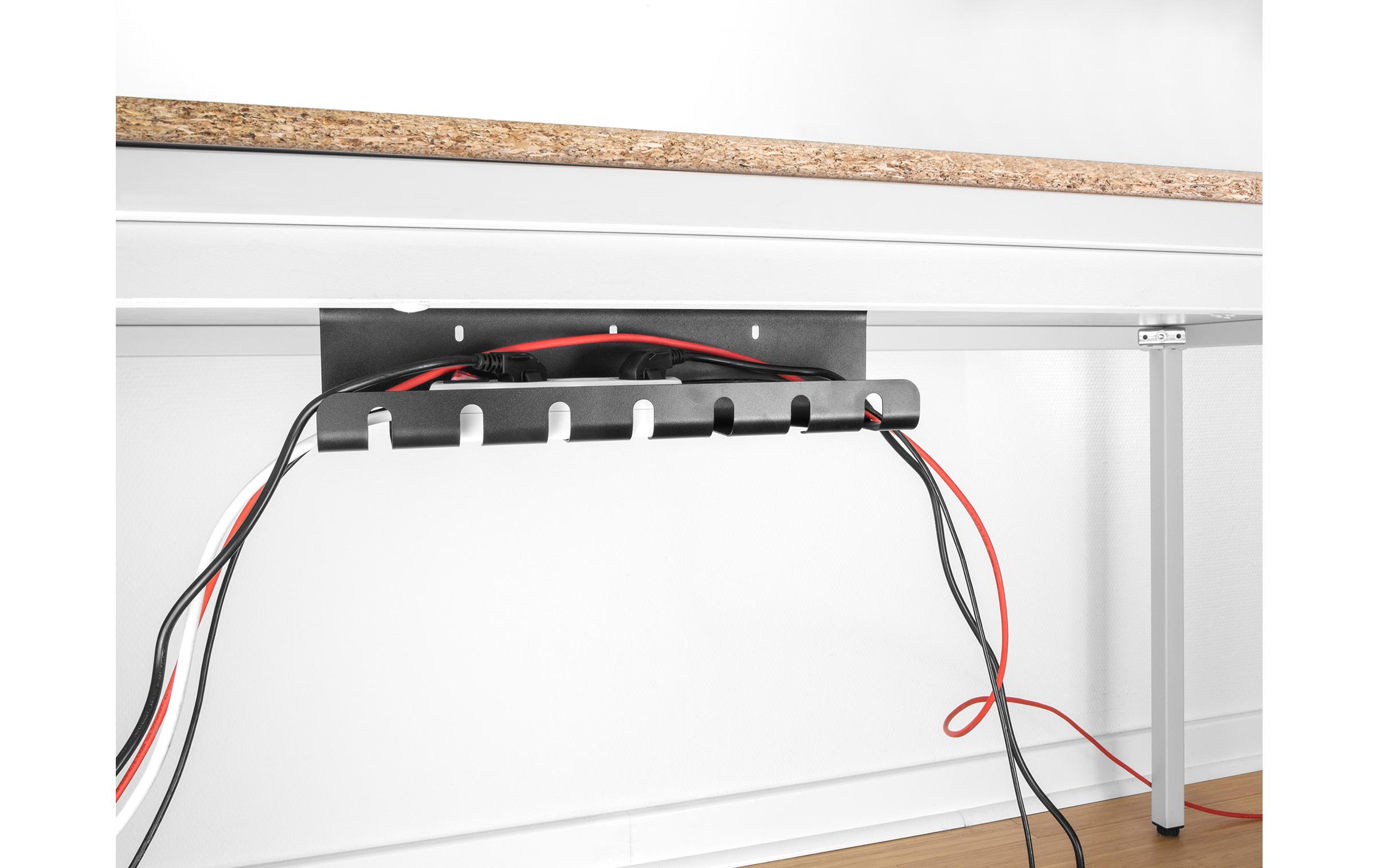 Delock Kabelführungsschiene für Untertischmontage , Schwarz