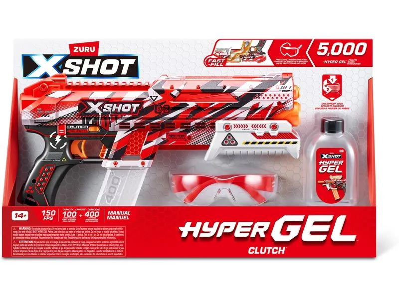 X-Shot Hyper Gel Clutch Blaster mit Gel-Kugeln – EN71 Series 1