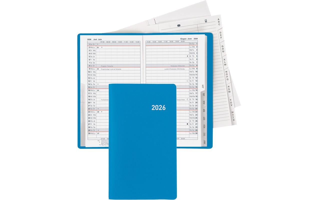 Biella Taschenagenda Planer Luzern Blau, 8.7 x 15.3 cm
