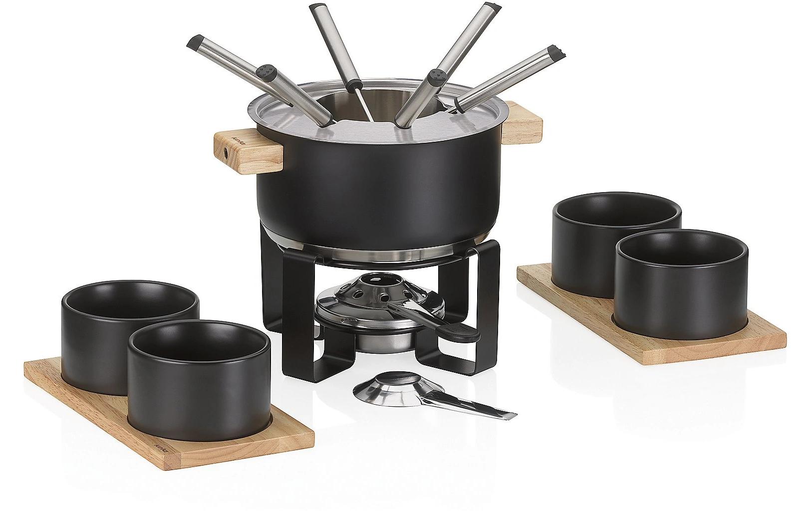 Kela Fleischfondue-Set Gunten 16 Teile, Schwarz Kela Fleischfondue-Set Gunten 16 Teile, Schwarz