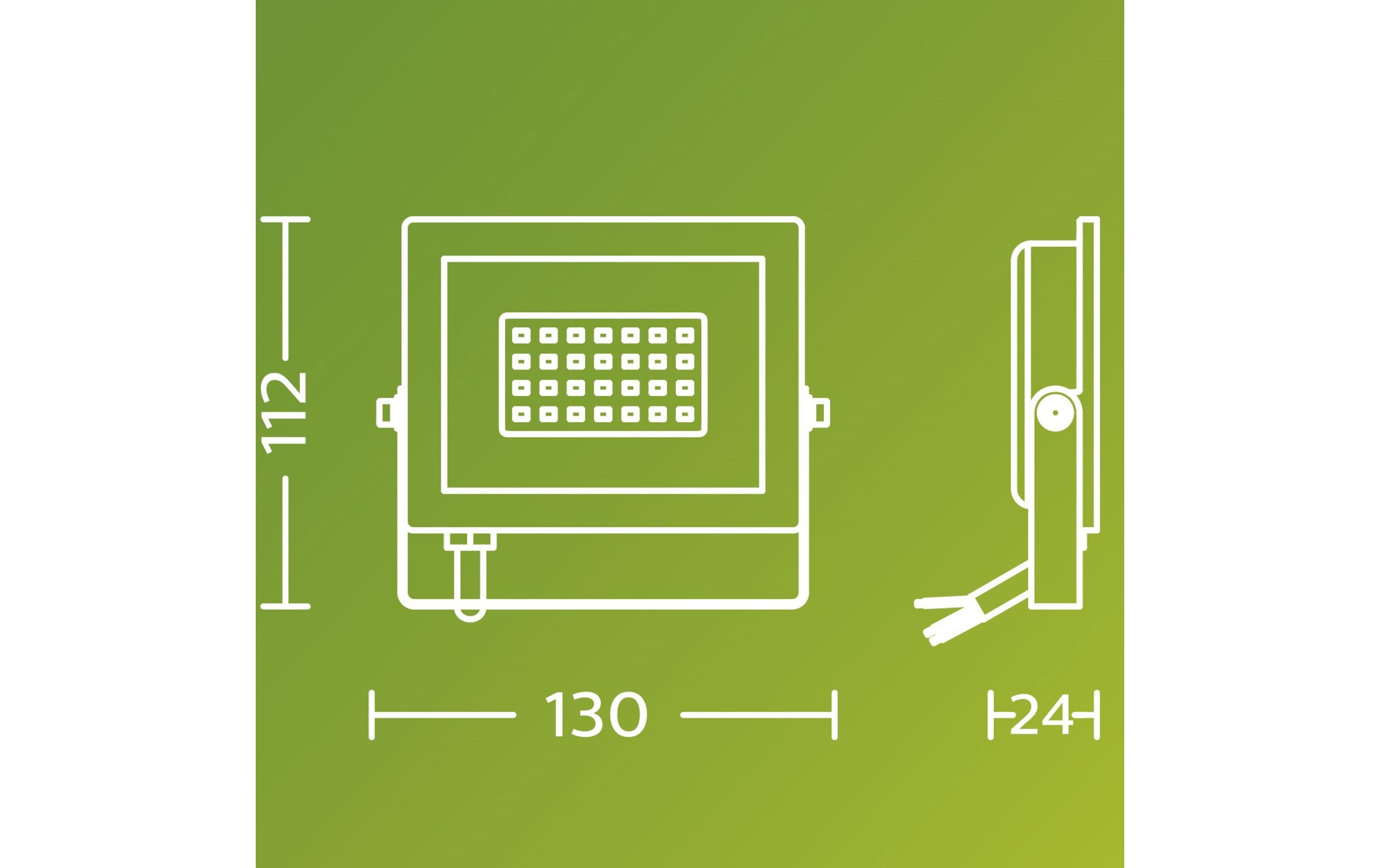 Philips Lois Flutlicht 20W 3000K IP65 schwarz 20 W