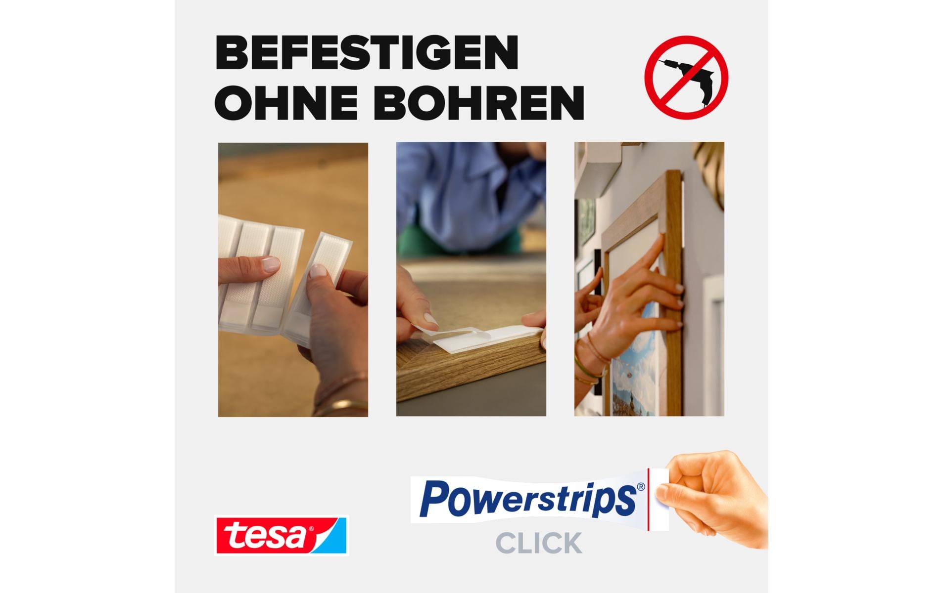 tesa Montagestreifen Powerstrips CLICK Medium 16 Paar, 5.4 kg