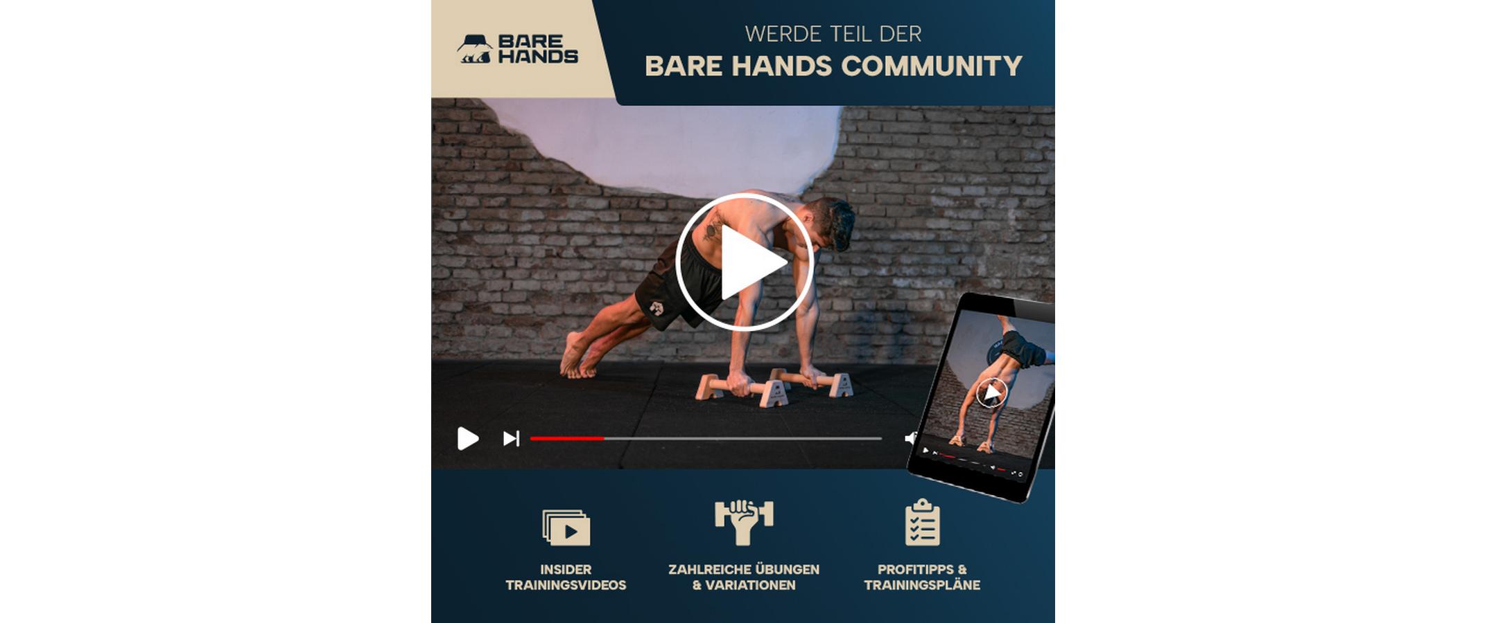 Bare Hands Liegestützgriffe Gr. M