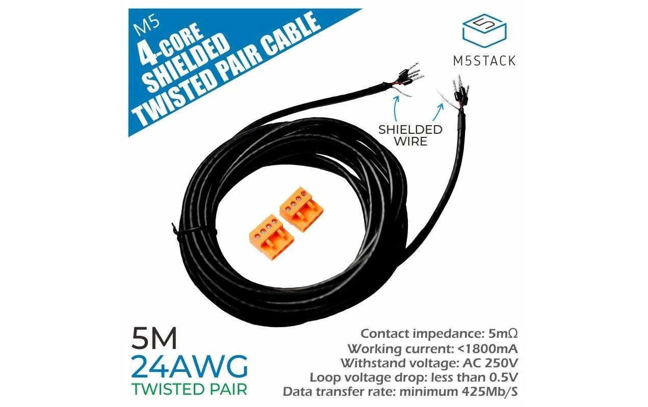 M5Stack Kabel 24 AWG 4-Core Twisted Pair 5 m