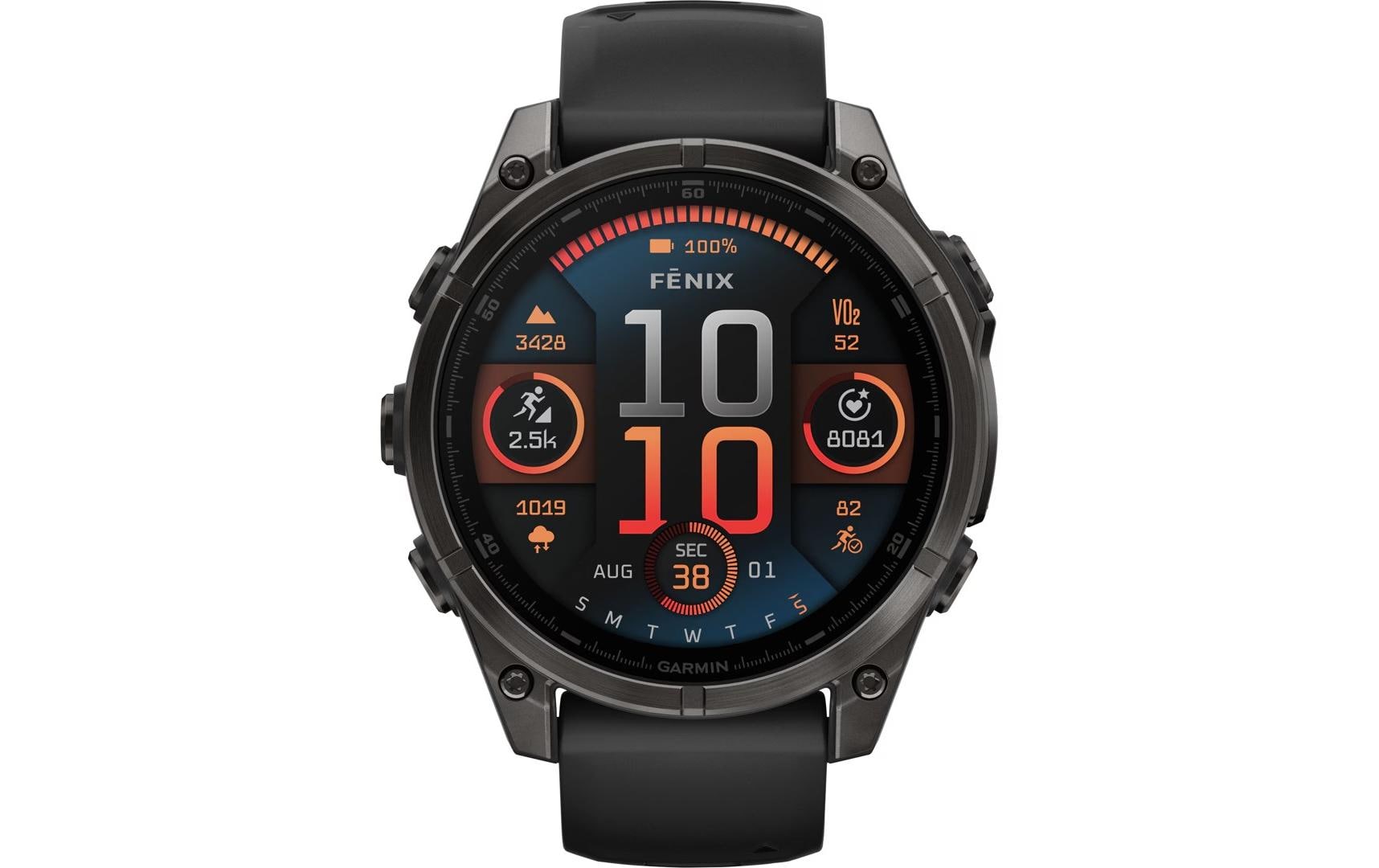 GARMIN Sportuhr Fenix 8 AMOLED Sapphire, 47 mm Schwarz/Titan GARMIN Sportuhr Fenix 8 AMOLED Sapphire, 47 mm Schwarz/Titan
