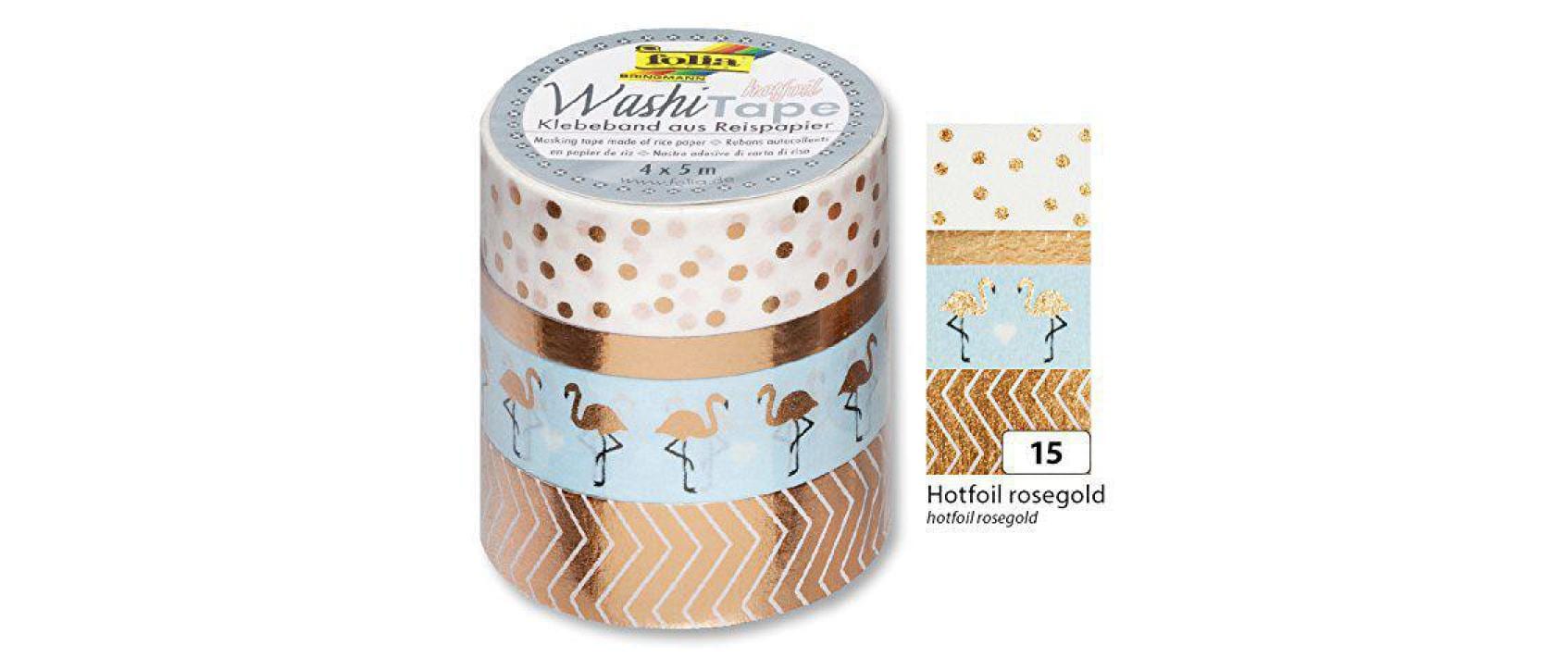 Folia Washi Tape Hotfoil Gold/Weiss/Blau