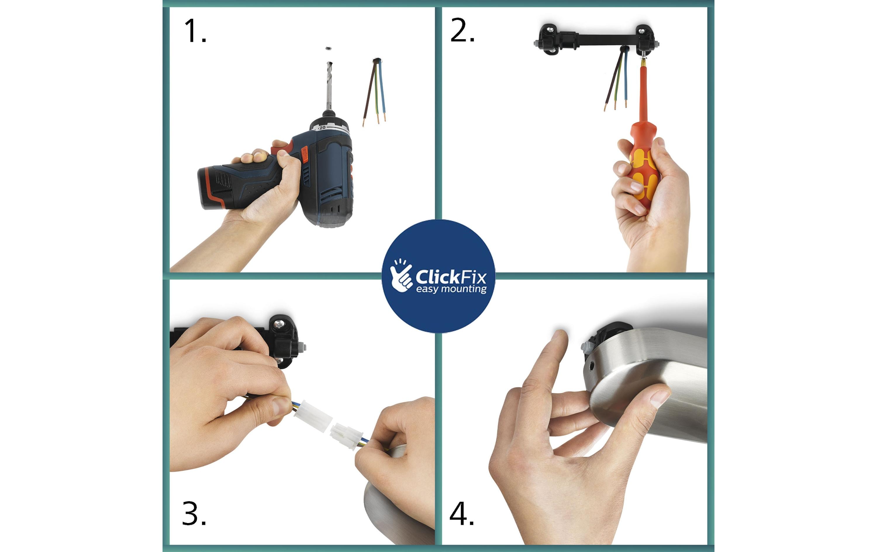 Philips Aufbauspot Palms 3er Spot für E14 Schwarz, ohne Leuchtmittel