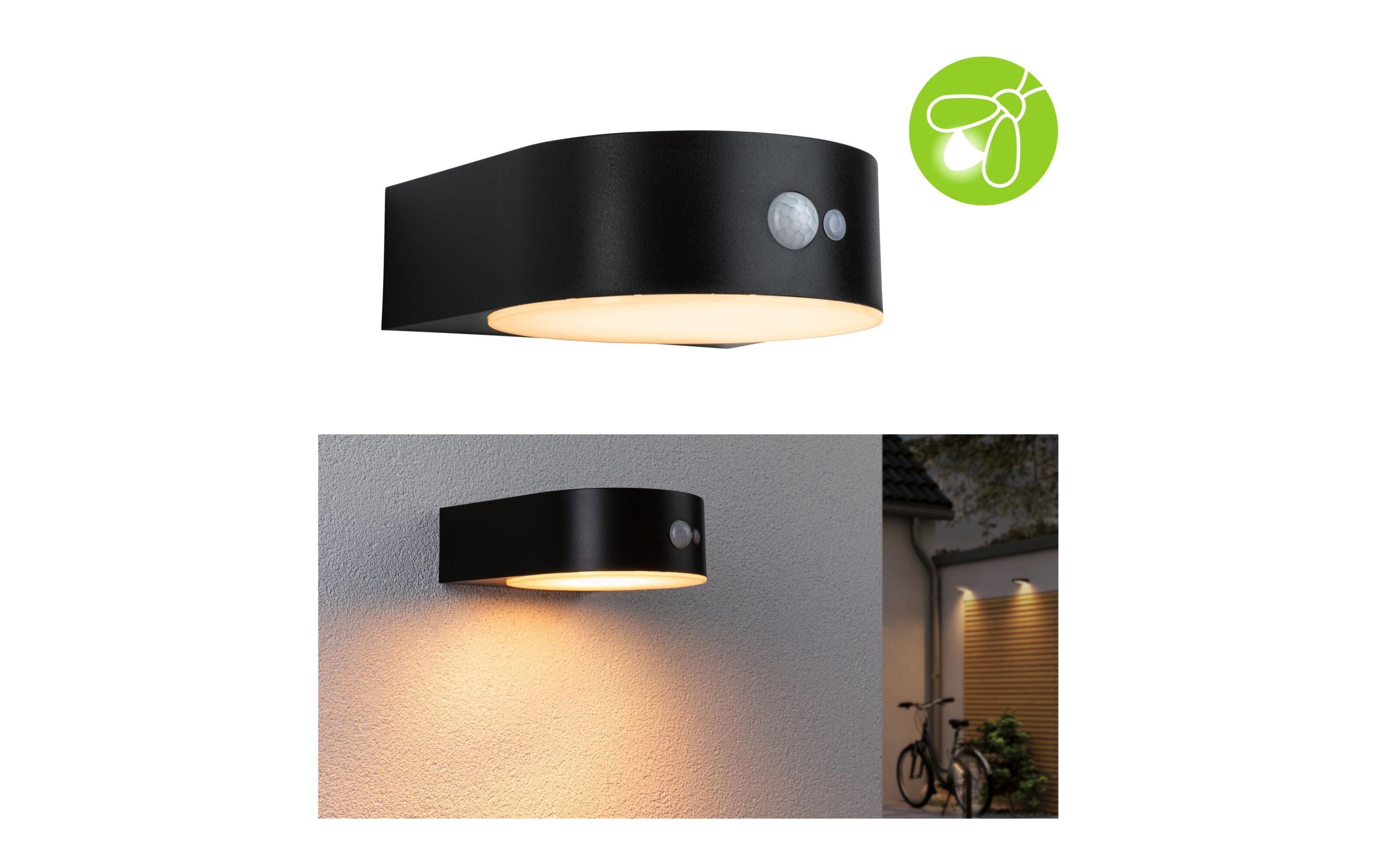 Paulmann Wandleuchte Solar Eileen, 2200K, Schwarz