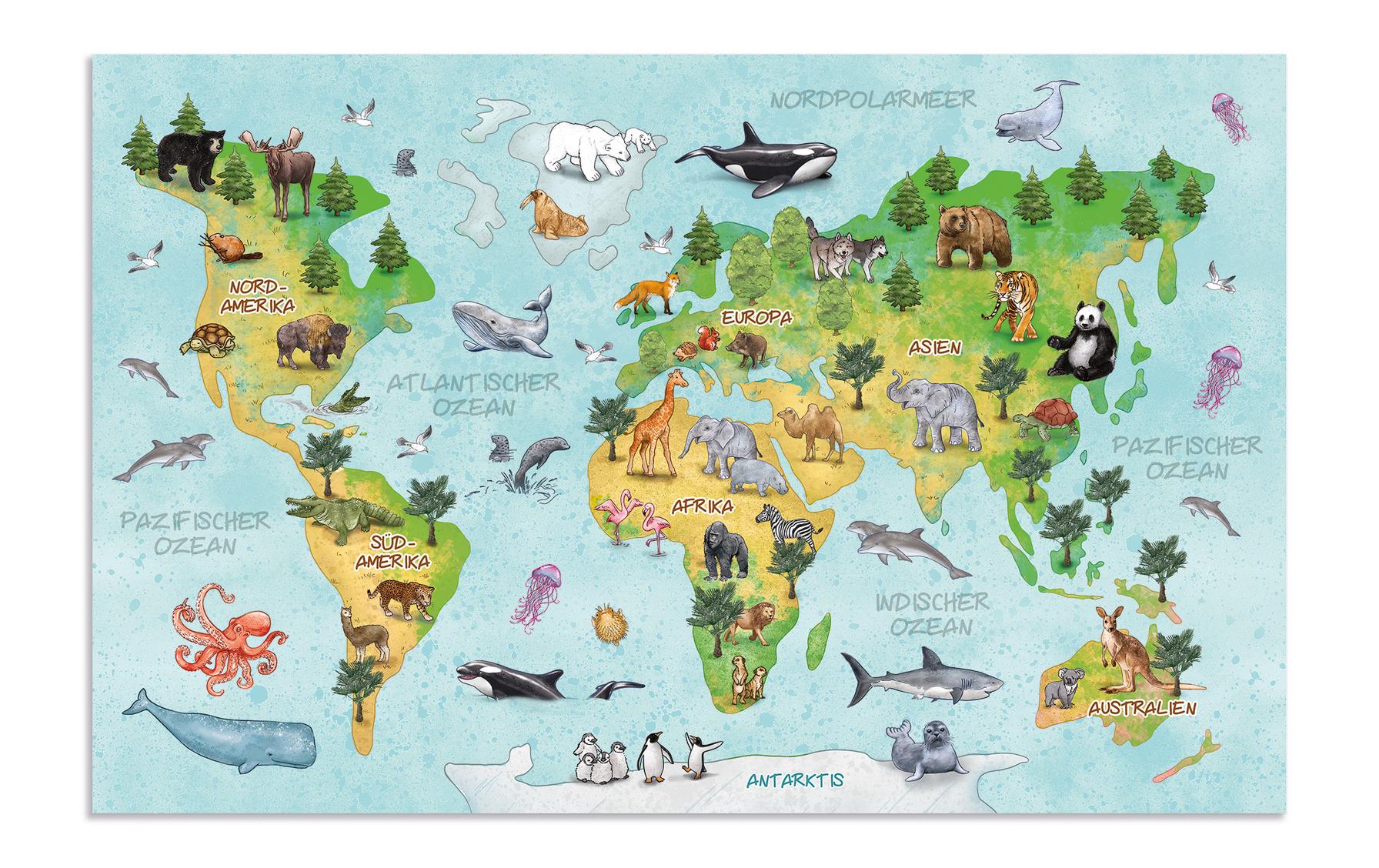 HERMA Schreibunterlage Weltkarte 55 x 35 cm HERMA Schreibunterlage Weltkarte 55 x 35 cm