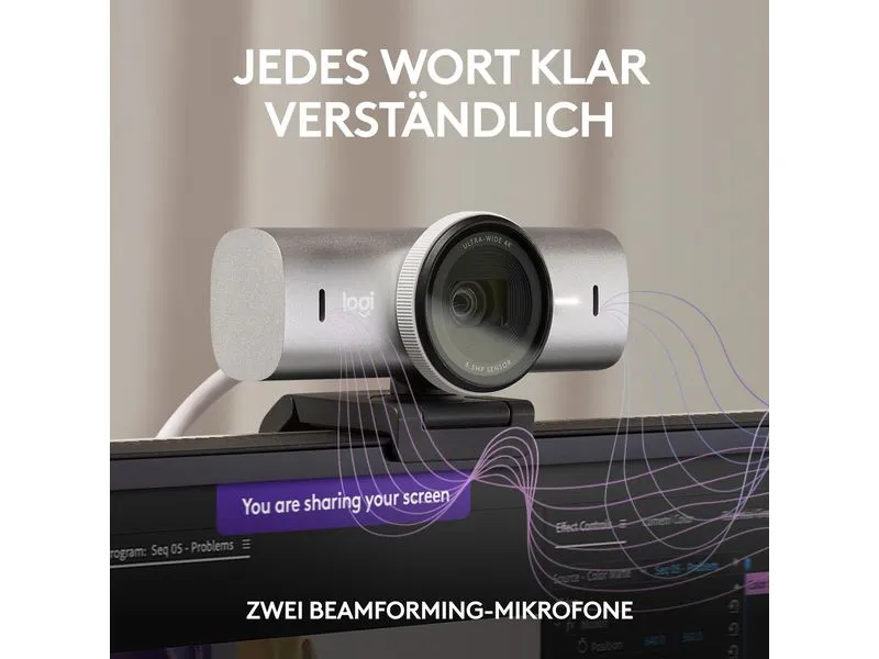 Logitech Webcam MX Brio 4K Pale Grey