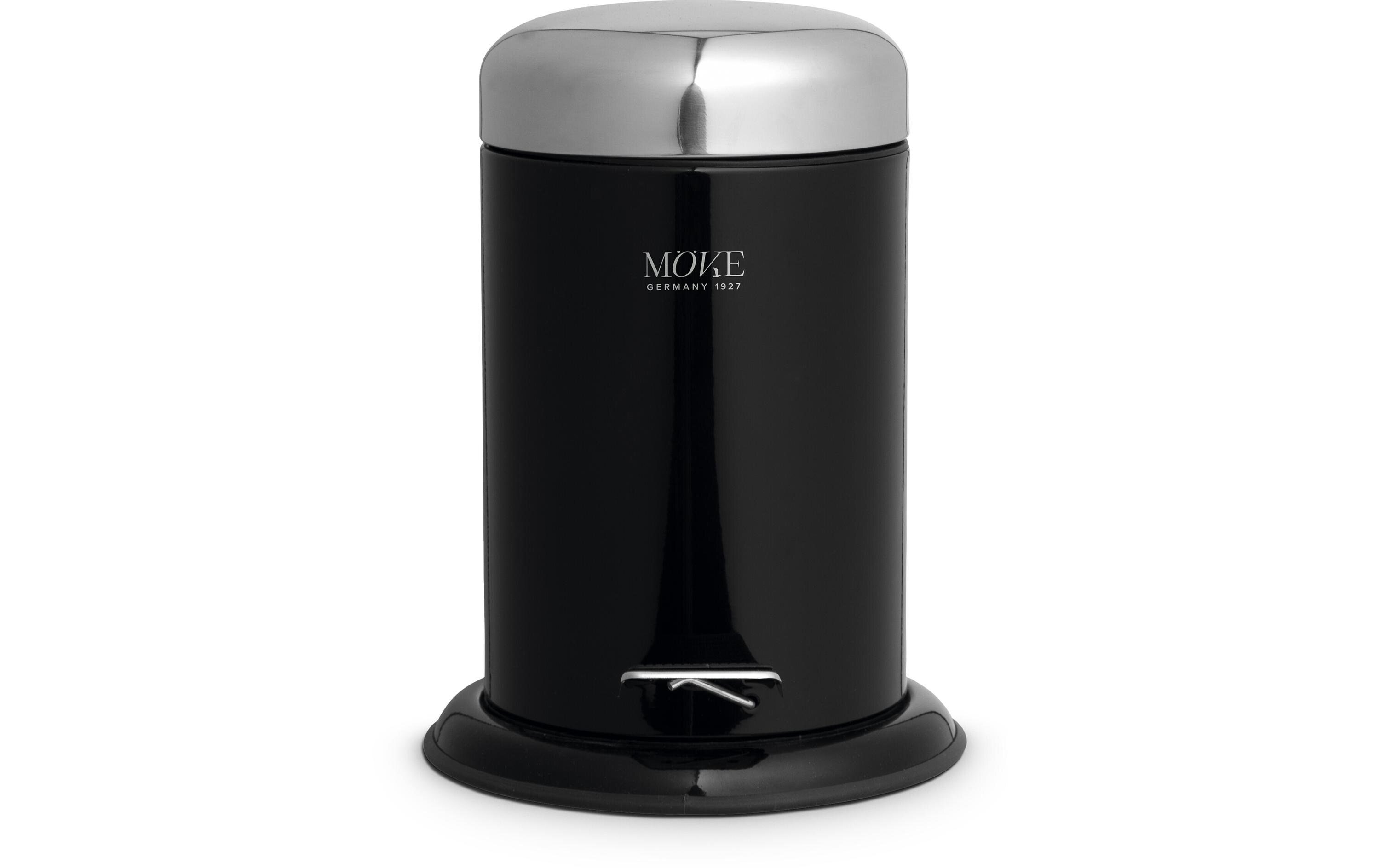 Möve Treteimer Push 3 l, Schwarz/Silber Möve Treteimer Push 3 l, Schwarz/Silber