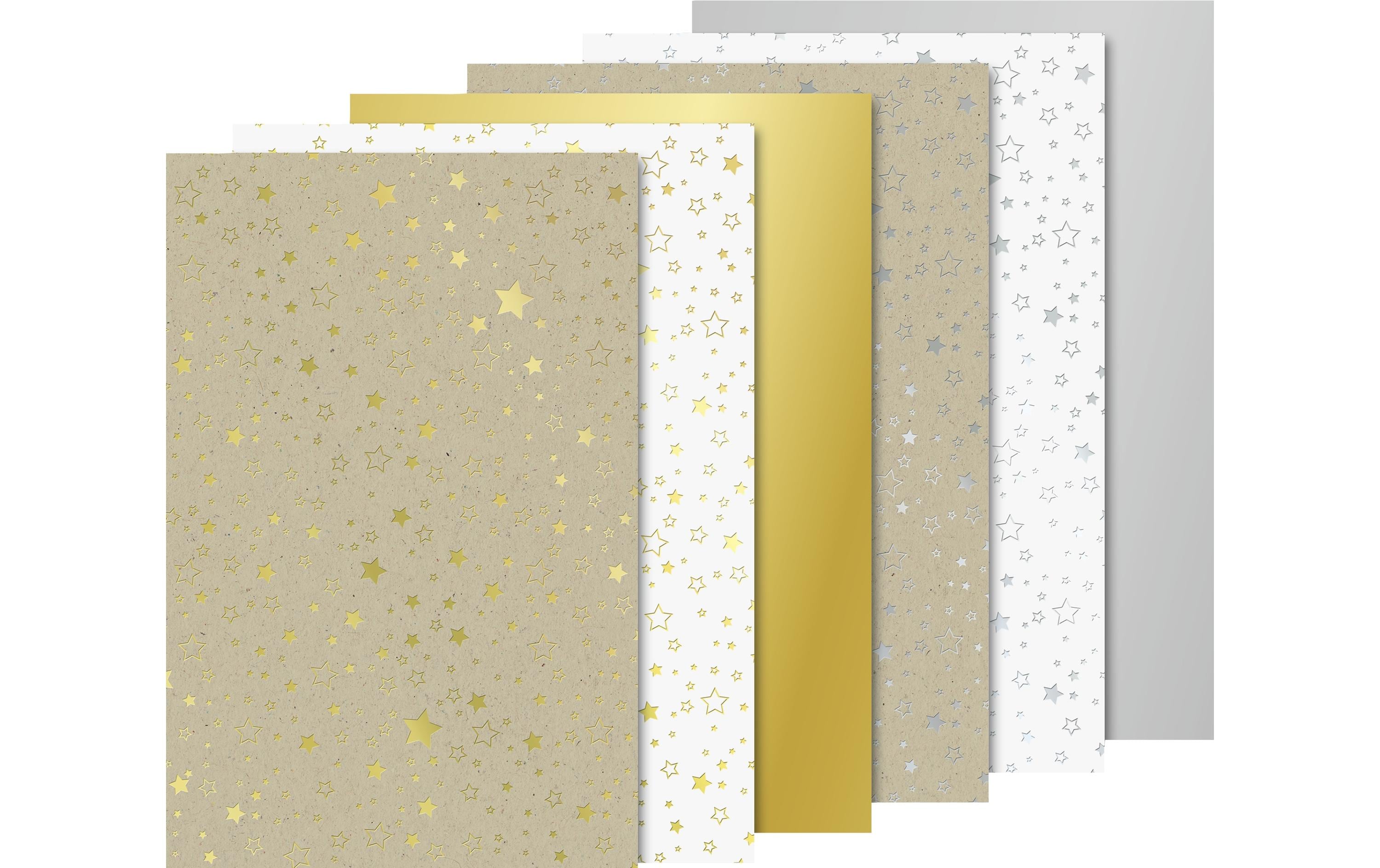 Heyda Bastelkarton Sterne A4, 220 g/m², 12 Blatt